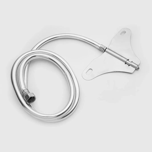 Fossa Stainless Steel Straight Jet Spray with Heavy PVC Hose Pipe 1 Meter for Toilet | Built-in Installation Type Toilet Seat/Commode Spray - Rust-Free, Durable
